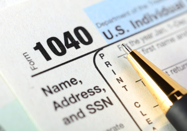 1040 tax form closeup