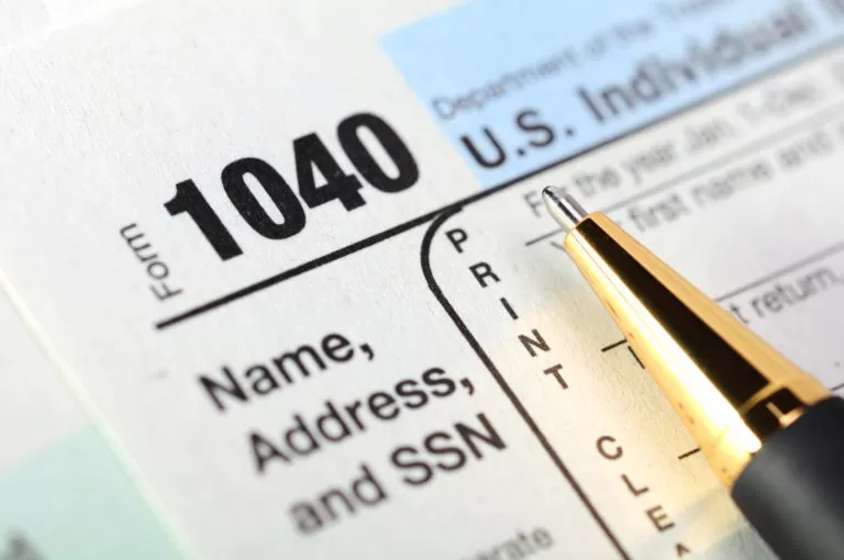 1040 tax form closeup